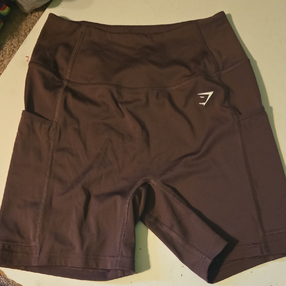Gymshark Women's Athletic Shorts in Dark Brown